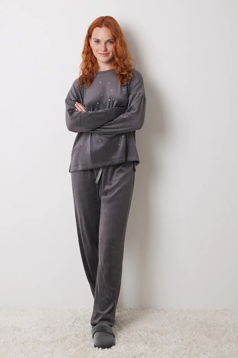 Піжама women'secret FROSTED GENERIC жіноча колір чорний 3598105