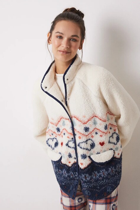 Халат women'secret SNOOPY колір бежевий 4418925