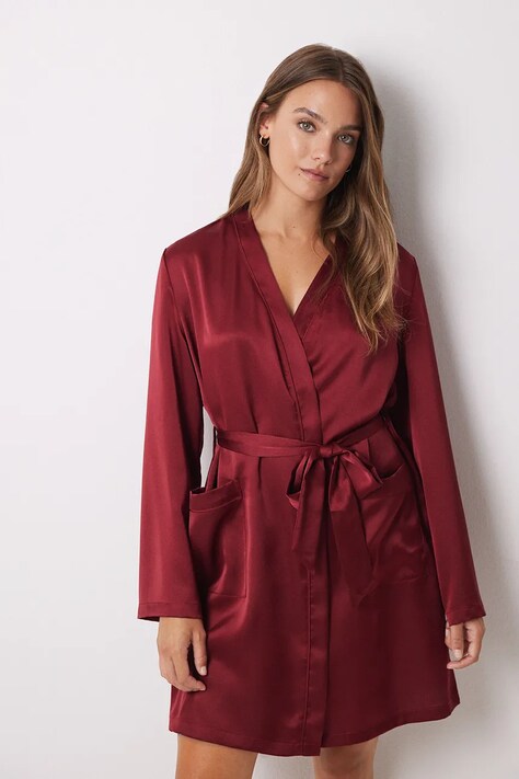 Халат women'secret SENSE LIMITED EDITION колір бордовий 2538175