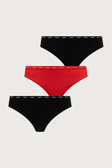 Guess Donje rublje za žene od pamuka s elastanom 3-pack crveno O5RG12 K6YW1