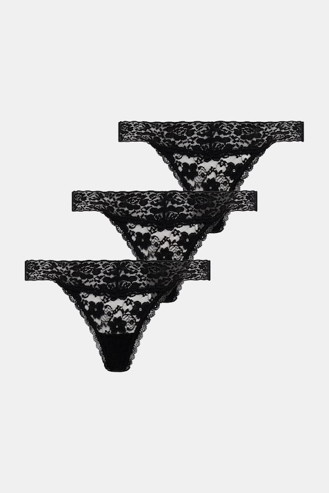 Guess stringi 3-pack kolor czarny z koronki O5RG18 KC5L0