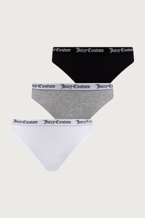 Juicy Couture Figi damskie bawełniane z elastanem DIDDY BRIEF PK 3-pack szare JCLBR224572