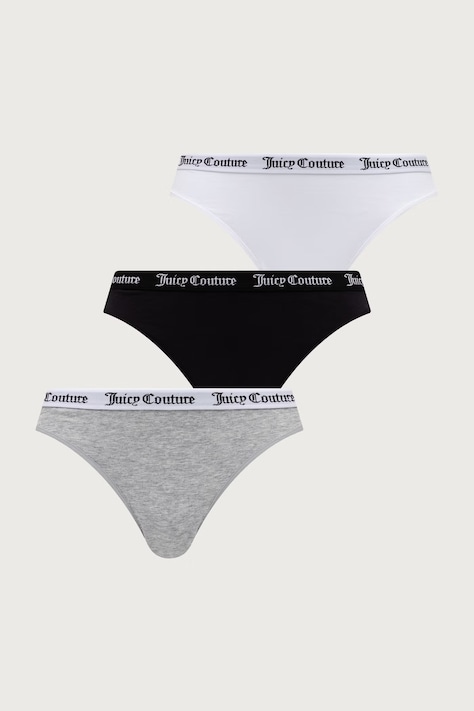 Juicy Couture Női bugyi pamut elasztánnal DIDDY BRIEF PK 3-as csomag szürke JCLBR224572