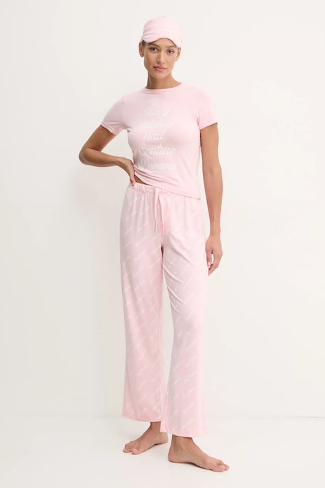 Pyžamo Juicy Couture JUICY WISHES SHORTSLEEVE PYJAMA SET dámska, ružová farba, JCLPJ125663