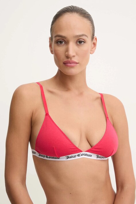 Juicy Couture sutien TRIANGLE BRA culoarea rosu, neted, JCLQB224518