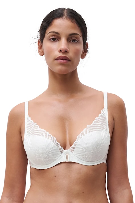 Podprsenka Chantelle biela farba, čipkovaná, vzorovaná, C15YNA