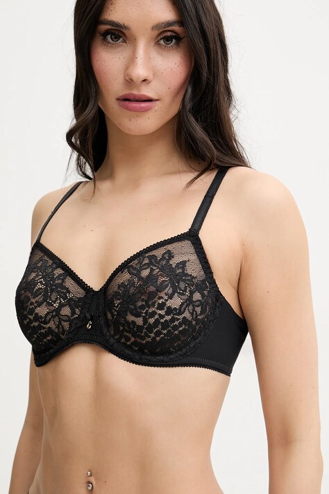 Chantelle sutien culoarea negru, dantela, modelator, C16IMV
