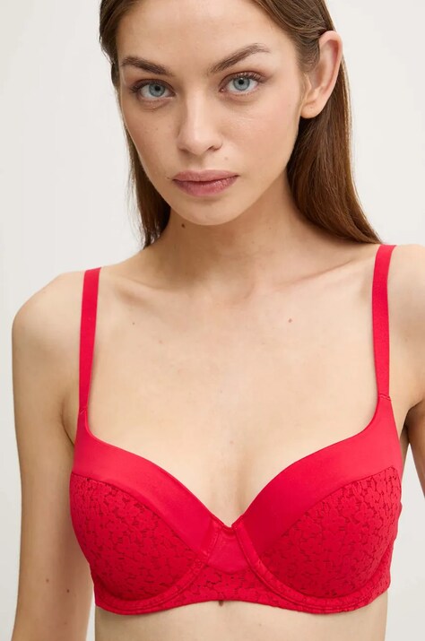 Chantelle sutien culoare roșu dantelă modelat C13F90