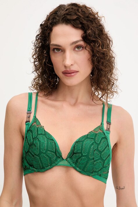 Grudnjak Chantelle boja: zelena, čipkasti, s uzorkom, C01LNR