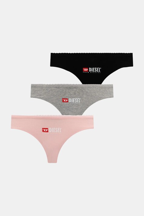 Diesel stringi PUNCHY-D-CORE-3PACK UNDERPANTS 3-pack kolor szary z bawełny A17515.0WHAV