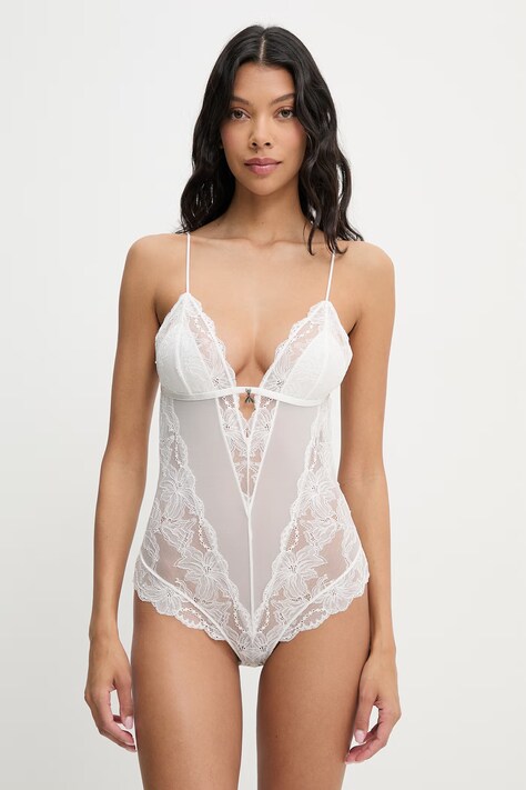 Patrizia Pepe body damskie koronkowe białe 2I0143 A602