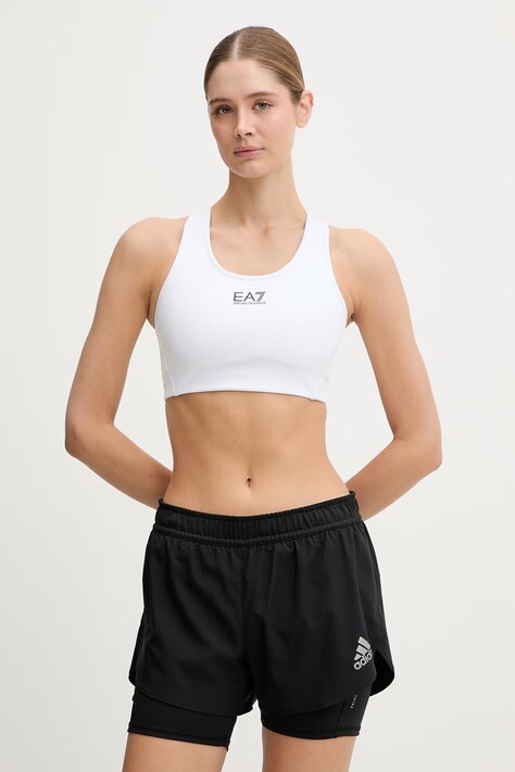 EA7 Emporio Armani biustonosz sportowy kolor biały gładki AF12625.7W000231