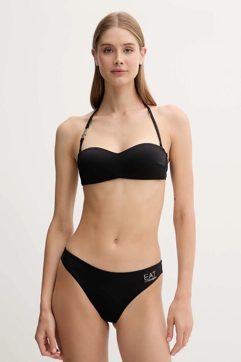 Dvoudílné plavky EA7 Emporio Armani černá barva, mírně vyztužený košík, AF12211.7W000290