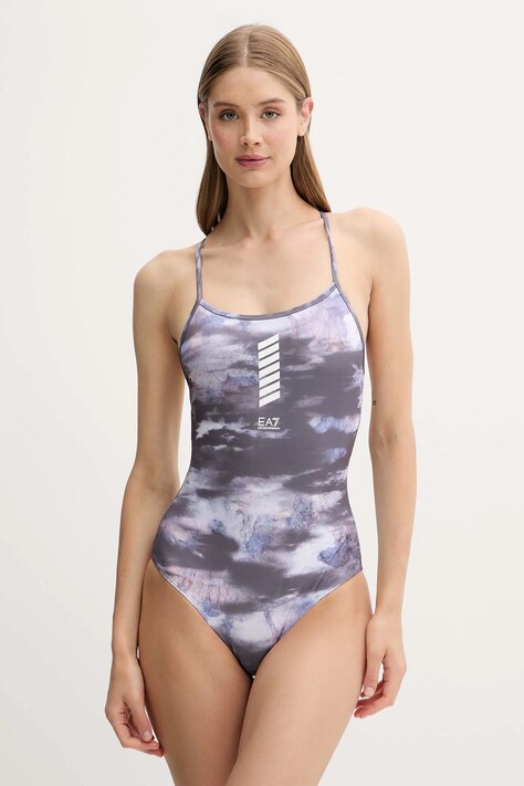 EA7 Emporio Armani jednoczęściowy strój kąpielowy kolor czarny miękka miseczka AF12209.7W000285