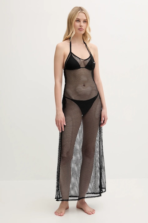 HUGO rochie de plajă culoarea negru, 50540318