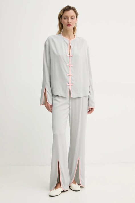 The Sleeper pijama femei, culoarea gri, LSSP03P011M