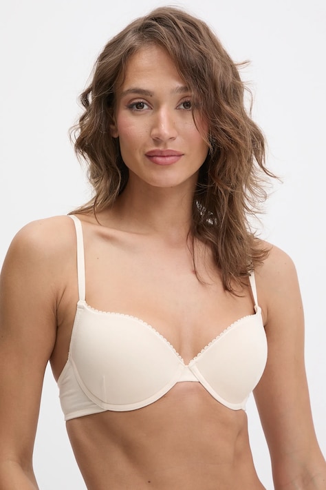 United Colors of Benetton biustonosz kolor beżowy koronkowy gładki 3OVL1R018