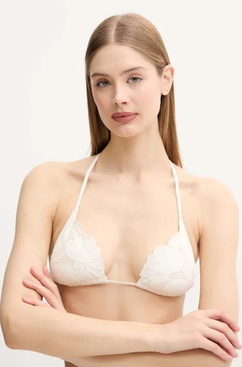 BOSS sutien de baie culoarea bej, cupa usor rigidizata, 50540554