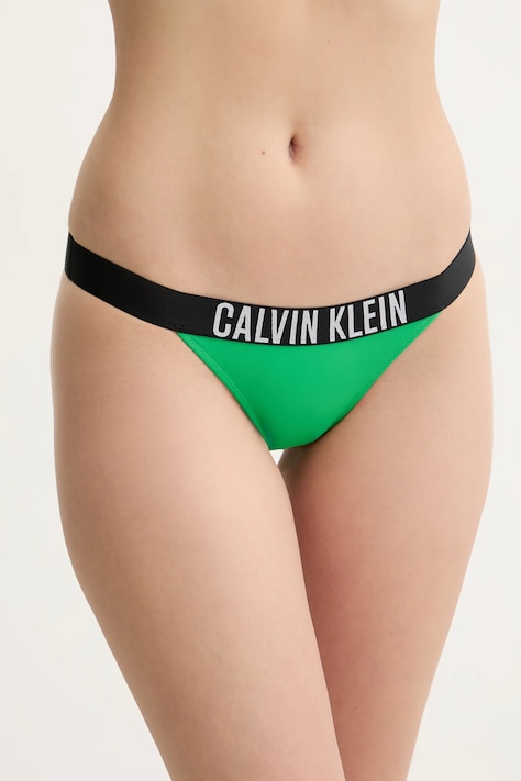 Brazílske plavkové nohavičky Calvin Klein zelená farba, KW0KW02857