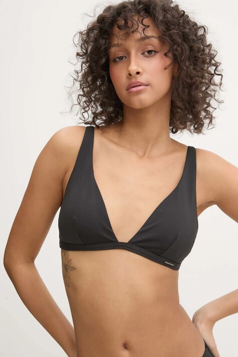 Plavková podprsenka Calvin Klein černá barva, mírně vyztužený košík, KW0KW02844