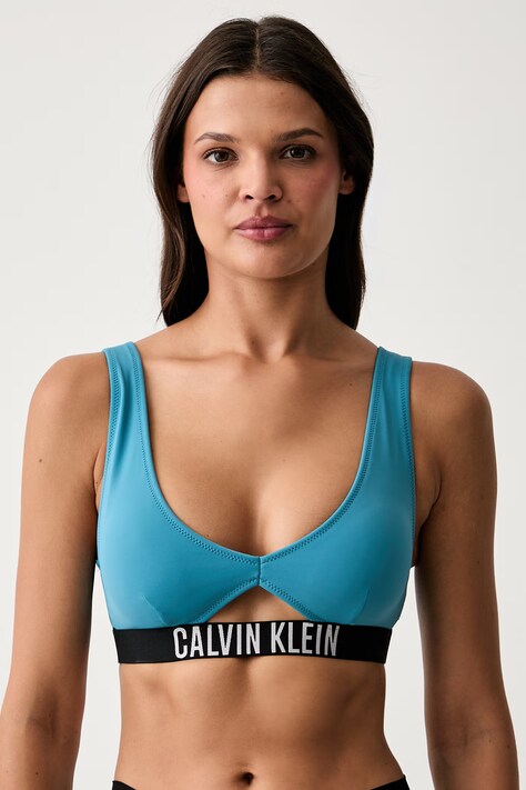Calvin Klein sutien de baie culoarea verde, cupa usor rigidizata, KW0KW02745
