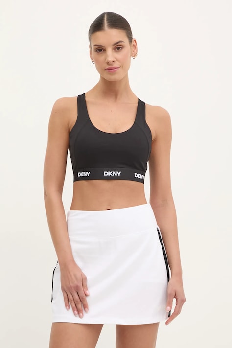 Спортен сутиен Dkny в черно с изчистен дизайн DP5T1184