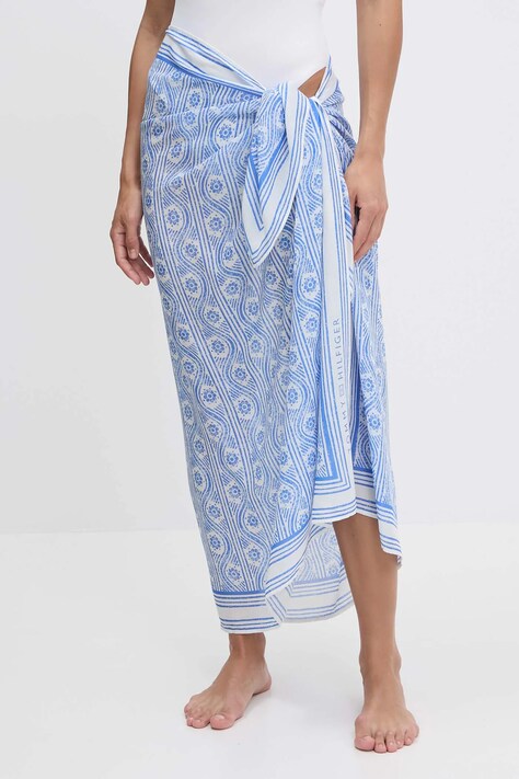 Pareo Tommy Hilfiger modrá barva, UW0UW05862