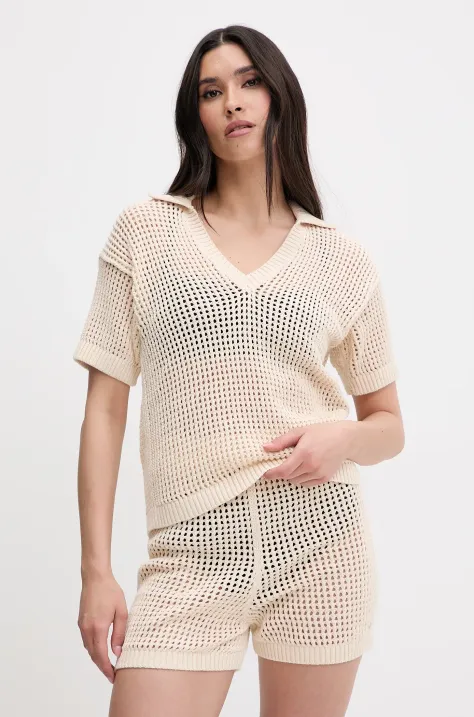Пляжна футболка Tommy Hilfiger колір бежевий UW0UW05868