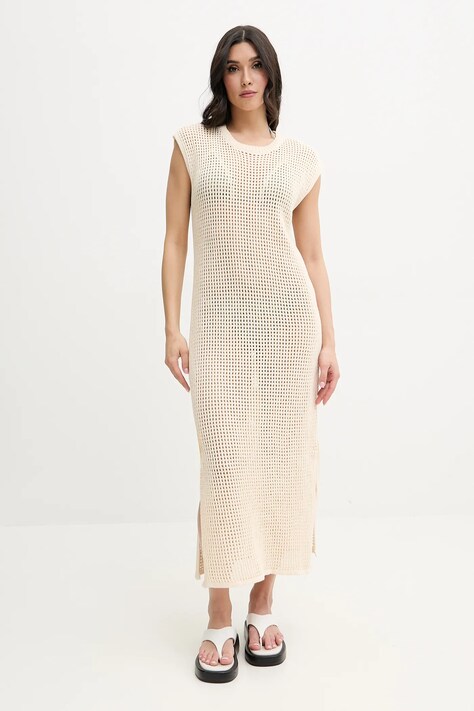 Tommy Hilfiger rochie de plaja culoarea bej, UW0UW05870
