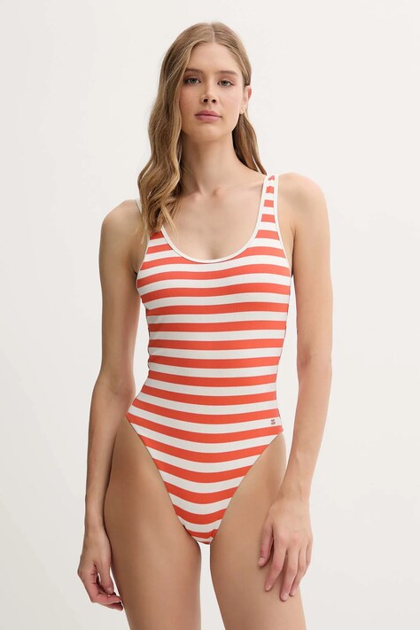 Tommy Hilfiger jednoczęściowy strój kąpielowy kolor pomarańczowy miękka miseczka UW0UW05894