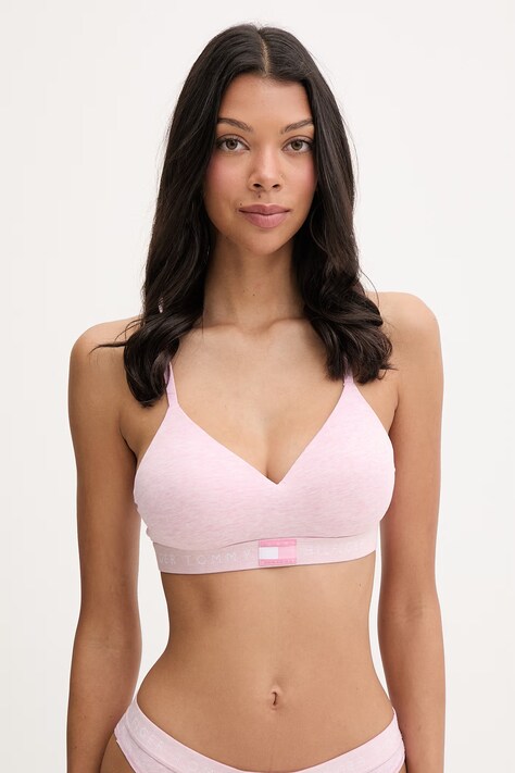 Tommy Hilfiger reggiseno sportivo in cotone con elastan rosa UW0UW05715