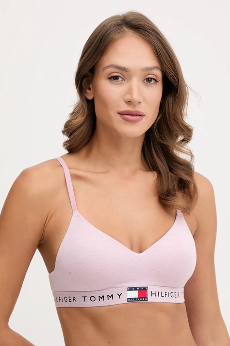 Tommy Hilfiger sutien culoarea negru, uni, UW0UW05715