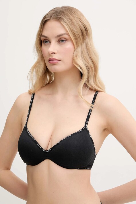 Tommy Hilfiger sutien culoarea negru, uni, UW0UW05740