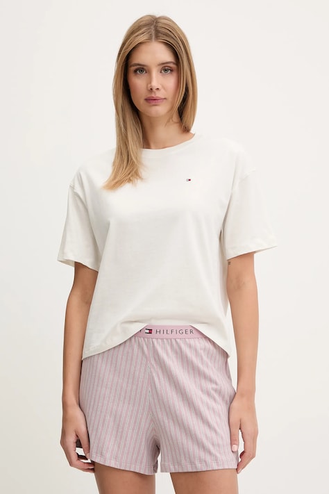 Pyžamo Tommy Hilfiger dámské, bílá barva, UW0UW05760