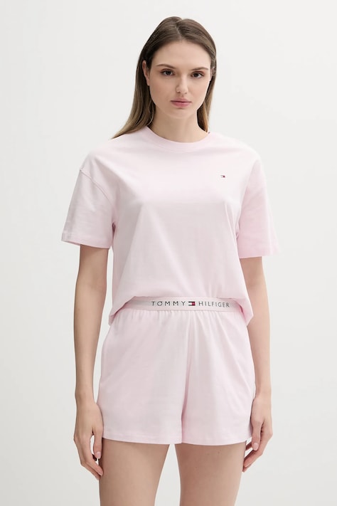 Піжама Tommy Hilfiger колір рожевий з бавовни UW0UW05912