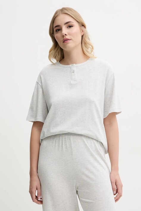 Pyžamové tričko Tommy Hilfiger šedá barva, UW0UW05778