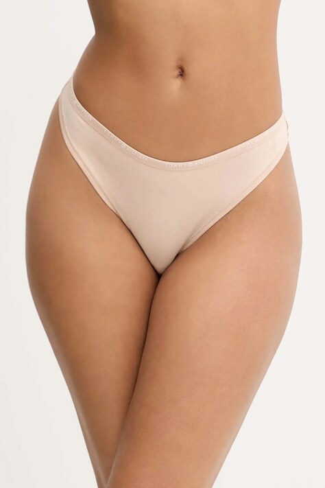 Tommy Hilfiger tanga culoarea bej, UW0UW05741