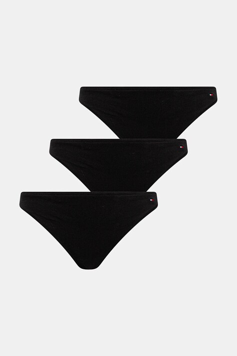 Tommy Hilfiger tanga 3-pack culoarea negru, UW0UW05752