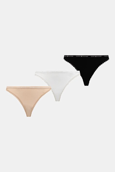 Tommy Hilfiger tanga 3-pack culoarea bej, UW0UW05754