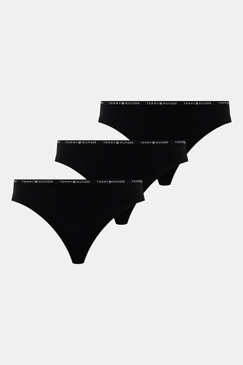 Tommy Hilfiger tanga 3-pack culoarea negru, UW0UW05756