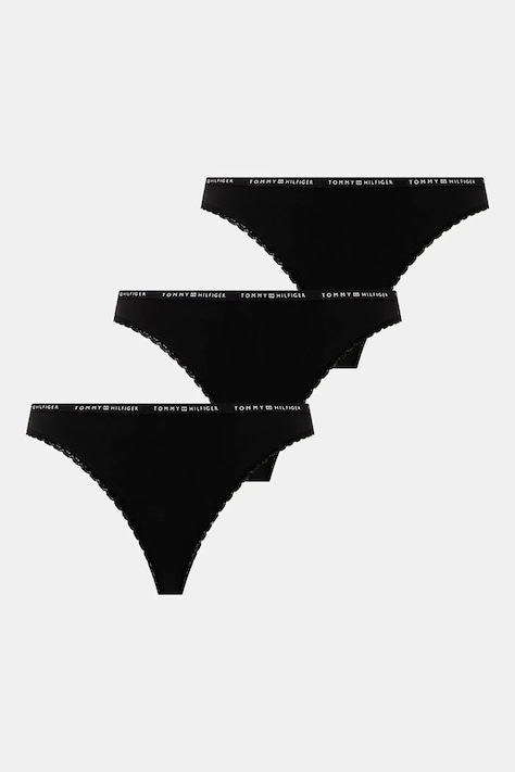 Tommy Hilfiger tanga 3-pack culoarea negru, UW0UW05882