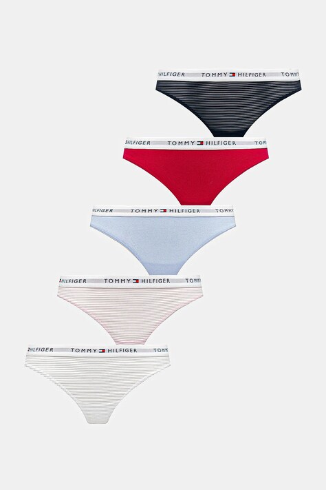 Tommy Hilfiger tanga 5-pack culoarea alb, UW0UW05932