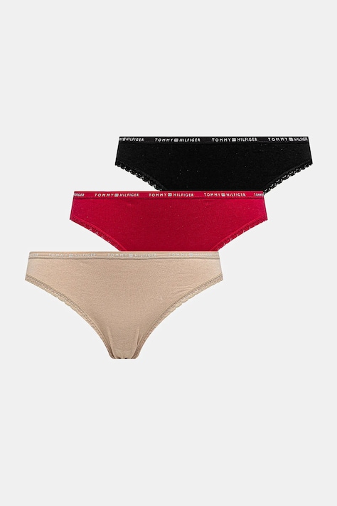 Spodnjice Tommy Hilfiger 3-pack črna barva, UW0UW05953