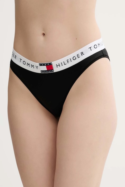 Nohavičky Tommy Hilfiger čierna farba, UW0UW06038