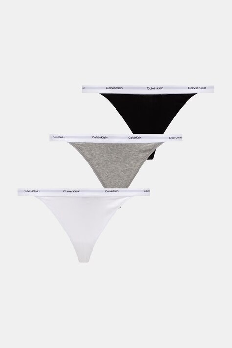Calvin Klein Underwear tangá dámske bavlnené s elastanom 3-pak sivé LV00QD5308