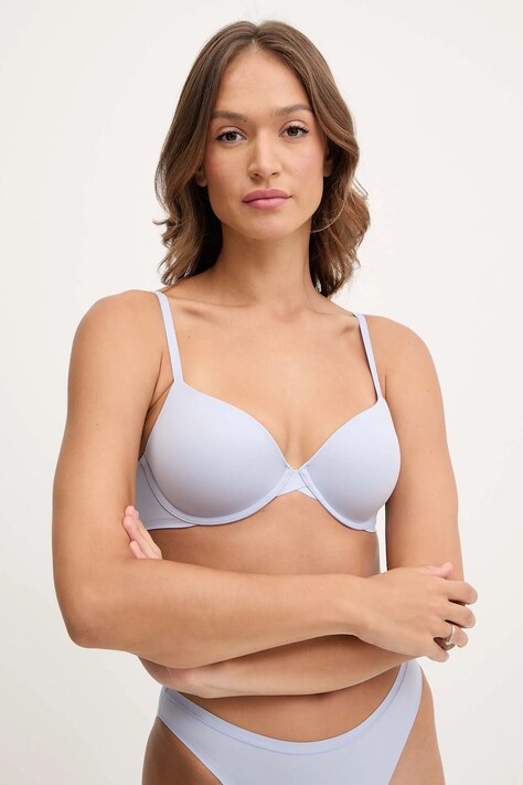 Calvin Klein Underwear biustonosz kolor niebieski gładki LV000F3837