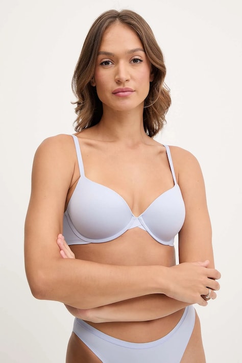 Calvin Klein Underwear biustonosz kolor niebieski gładki LV000F3837