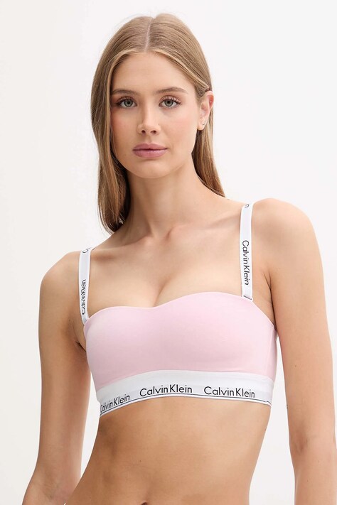 Podprsenka Calvin Klein Underwear růžová barva, hladká, 000QF7628E
