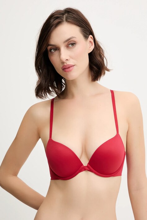 Calvin Klein Underwear biustonosz kolor czerwony gładki LV00QF7315