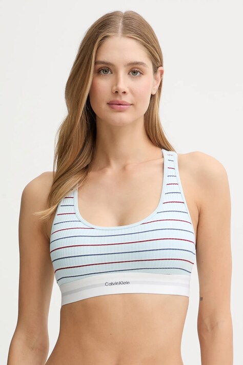 Calvin Klein Underwear biustonosz kolor niebieski gładki LV00QF8018
